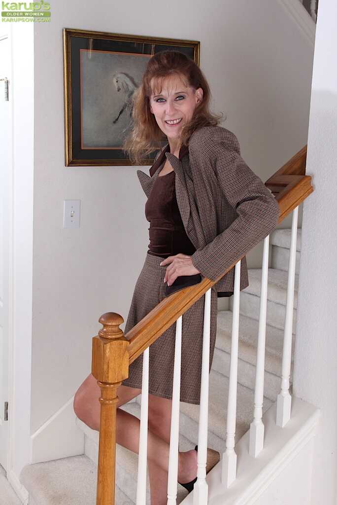 Over 50 MILF Alley undressing to expose swollen clitoris up close  The Neighborhood Nymphomaniac - Alley