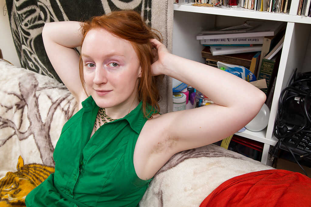 Redhead Amateur Addie Exposing Her Hairy Pussy And Pleasuring Herself - Addie