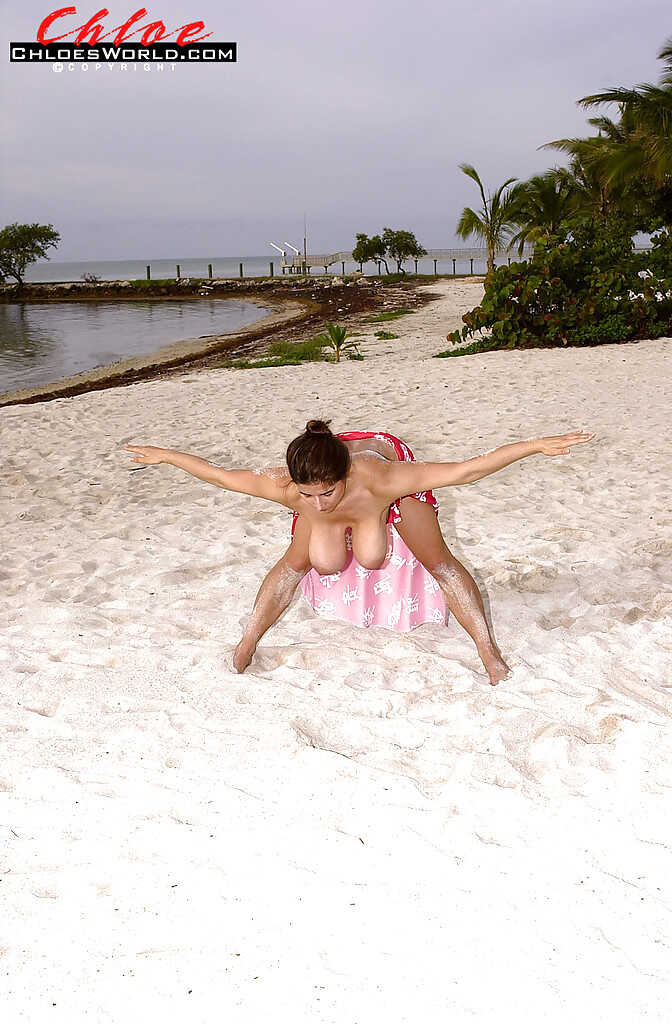 Beach Babe Chloe Vevrier Exposing Her Wild Hairy Pussy For You!