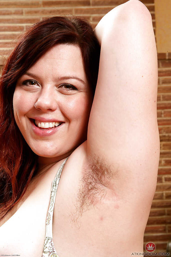 Mature hirsute woman flaunting furry underarms and large natural boobs: Ada's hairy pussy adventure - Ada