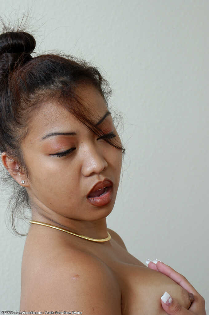 Asian Teen Lyn Gets Riled Up in Stockings and Garters with Her Big Natural Breasts - LYN
