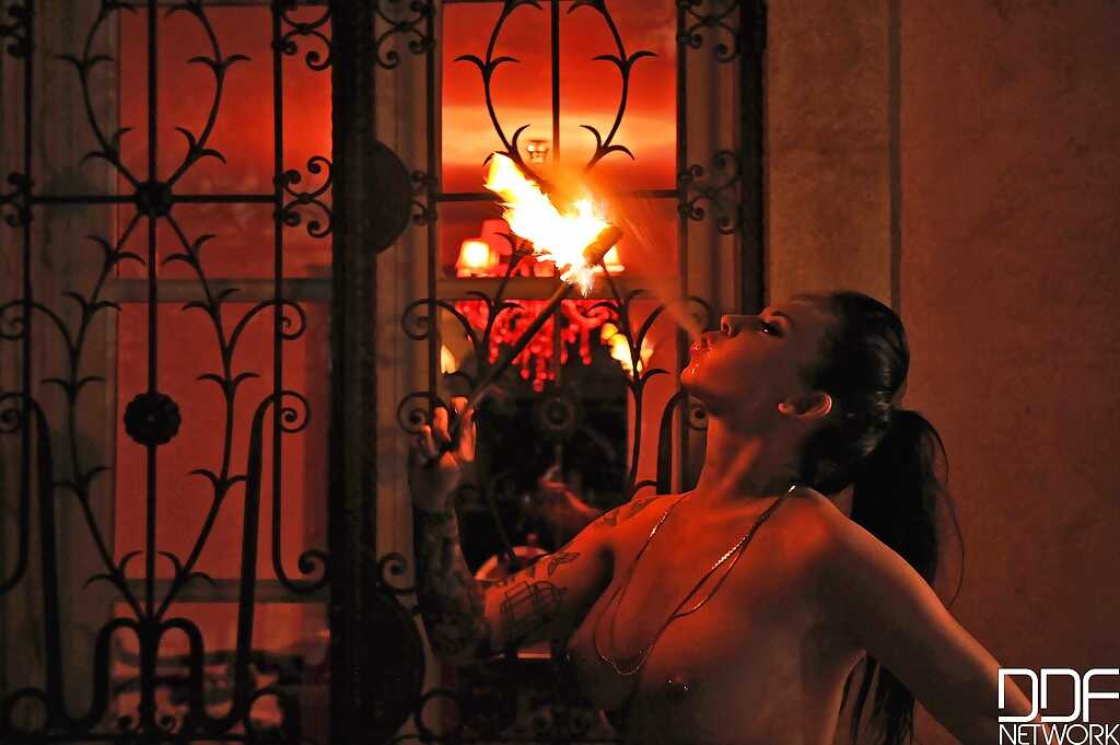 Daniella Mae's Scorching European Fire Show: Pierced Nipples & Big Tits Blaze - Daniella Mae