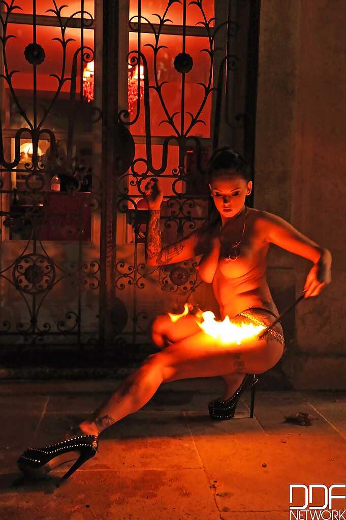 Daniella Mae's Scorching European Fire Show: Pierced Nipples & Big Tits Blaze - Daniella Mae
