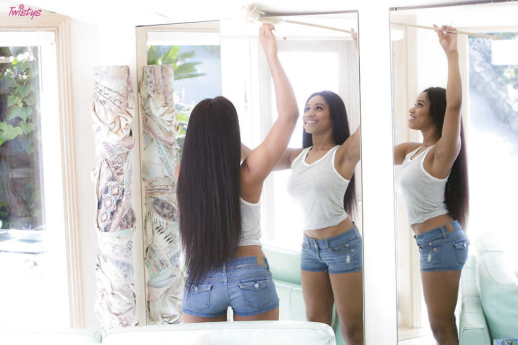 Jenna Fox's Clothed ebony tease in shorts with big black titties revealed! - Jenna Fox