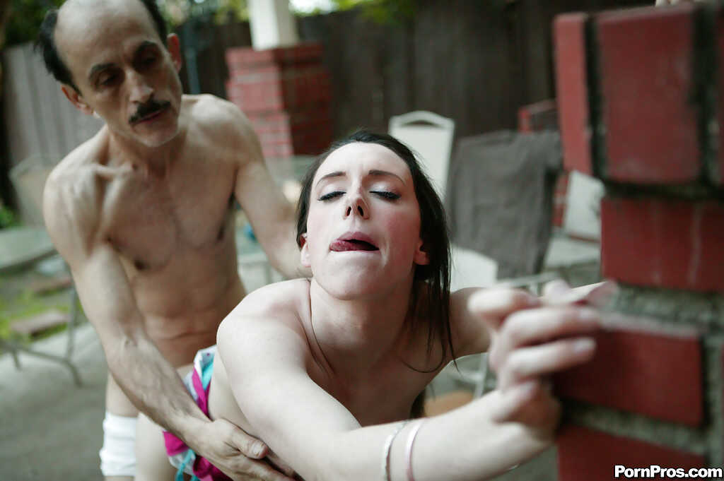 Young and tight: Janie Jones bangs the old man's stiff cock - Janie Jones