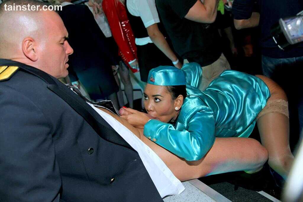 Swinging with the Stewardesses: Big Tits Pornstar Alexa Tomas and Her Crew of Flight Attendants Let Loose in a Wild Party!...