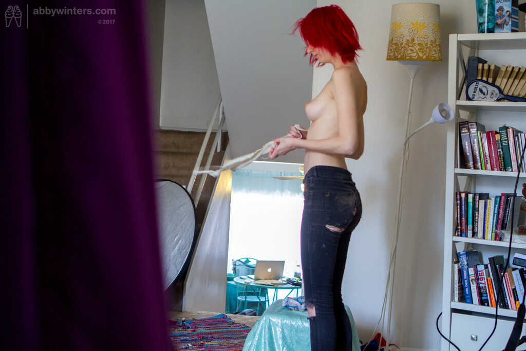Naughty Redhead Elizabeth M Gets Dressed in Jeans While Her Big Tits Spill Out: A Hidden Spy Cam Catches It All! - Elizabe...