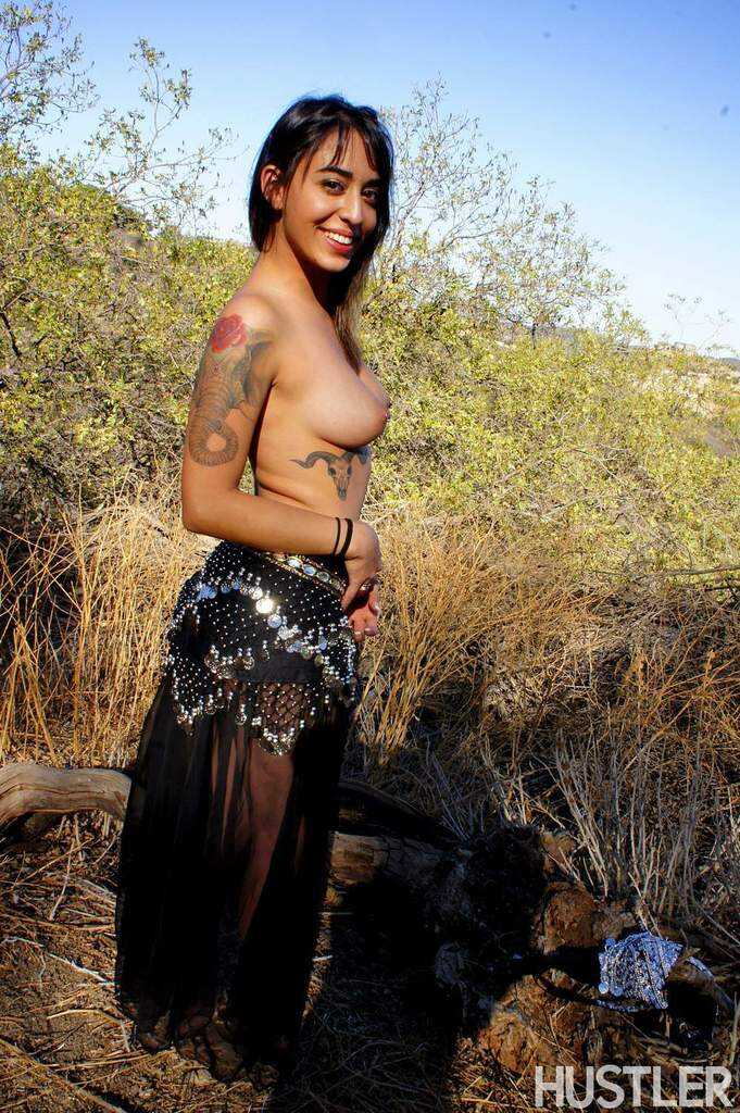 Tattooed Gypsy Girl Penelope Stone Strips Off in the Countryside  Muslim Big Tits Nipples Hijab Pierced Nipples Busty Brun...