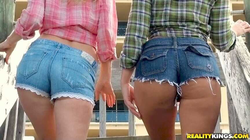 Brianna and Emily Two MILFs in Shorts and Ready to Play their Hot Sex Games with Each Other