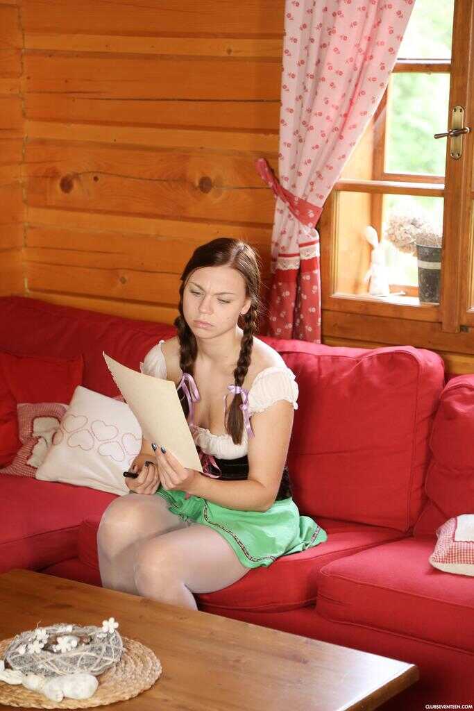 Young Girl's Cotton Underwear Gets Stained With Her Cum As She Masturbates In Tight Pantyhose - Morgan R