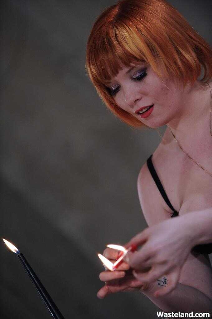 Mistress Irony's Hot Wax Torture of a Bound Blonde Lesbian with Hairy Redhead Pussy - Mistress Irony