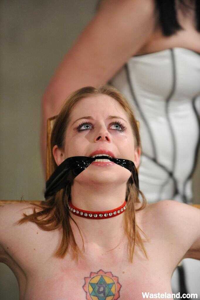Restrained Leila Gets Hot Waxed & Masturbated by a Lesbian Dominatrix in Stockings and High Heels - Leila Hazlet