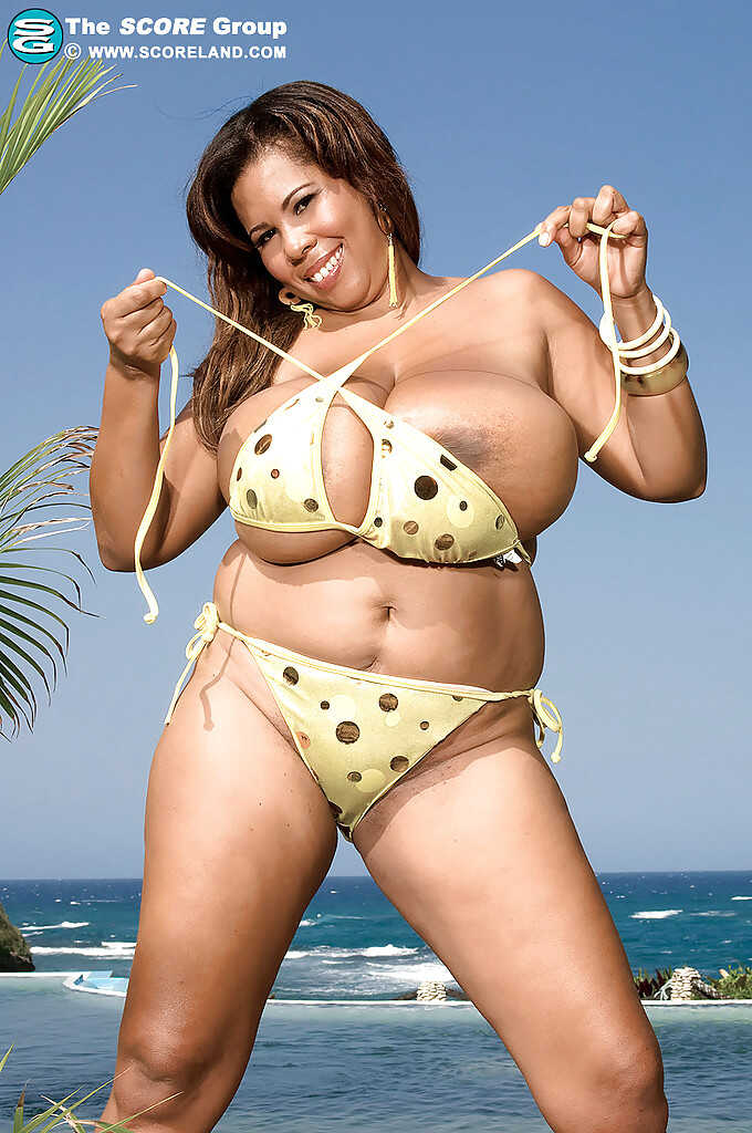 Vanessa Del, the Olive-Skinned MILF, Shows Off Her Curvy Body on the Beach in a Busty Bikini - Vanessa Del