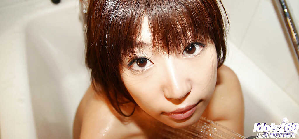 Stunning asian babe with amazing tits stripping and taking a shower in Naho Hazuki's lingerie - Naho Hazuki