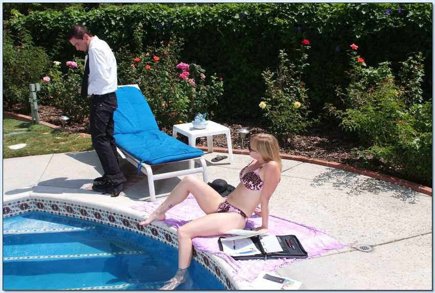 Young hottie Adrianna Nicole got horny sunbathing and seduced her man - Adrianna Nicole