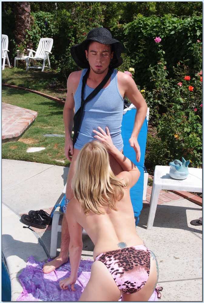 Young hottie Adrianna Nicole got horny sunbathing and seduced her man - Adrianna Nicole