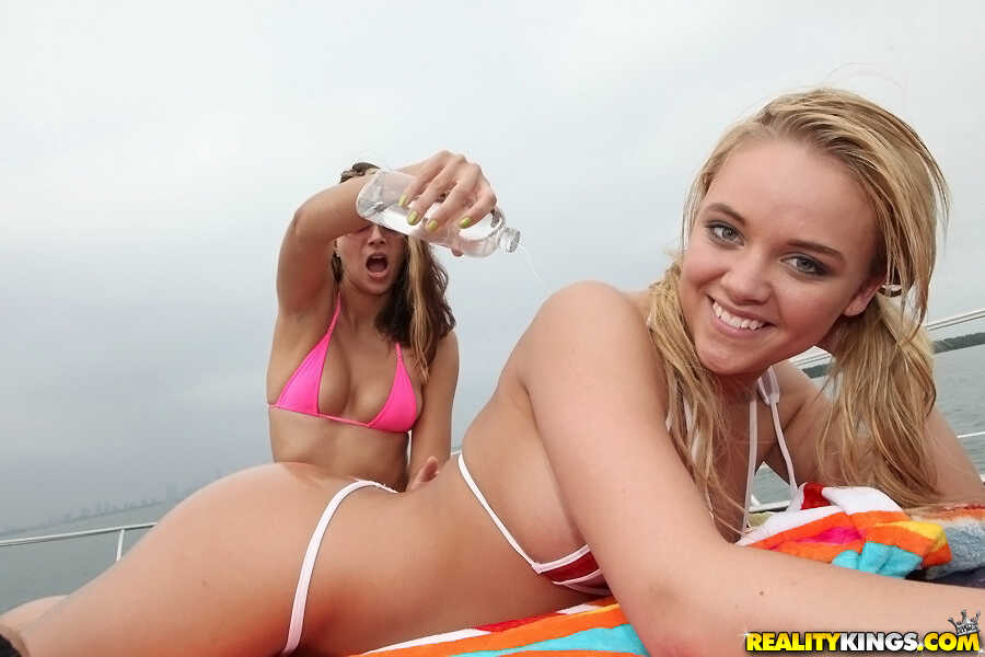 Alexis Monroe's Wet and Wild Outdoor Adventure with her Blonde Bombshell Buddy in a Micro Bikini - Alexis Monroe