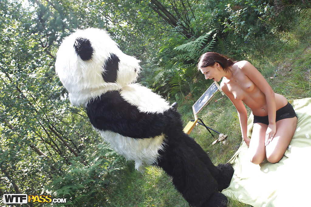Outdoor Nymphomaniac Adventure Panda Toy Fun with Svelte Teen - 