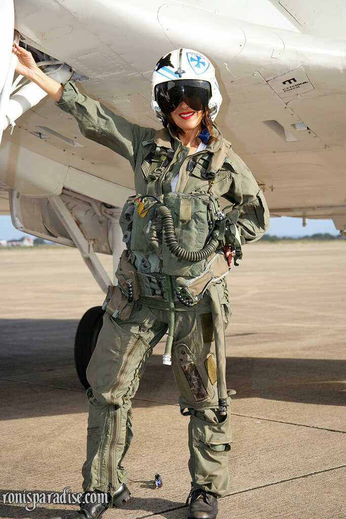 Pantyhose and Pussy: Roni Ford's Sizzling Strip Tease from Military Air Force Uniform - Roni Ford