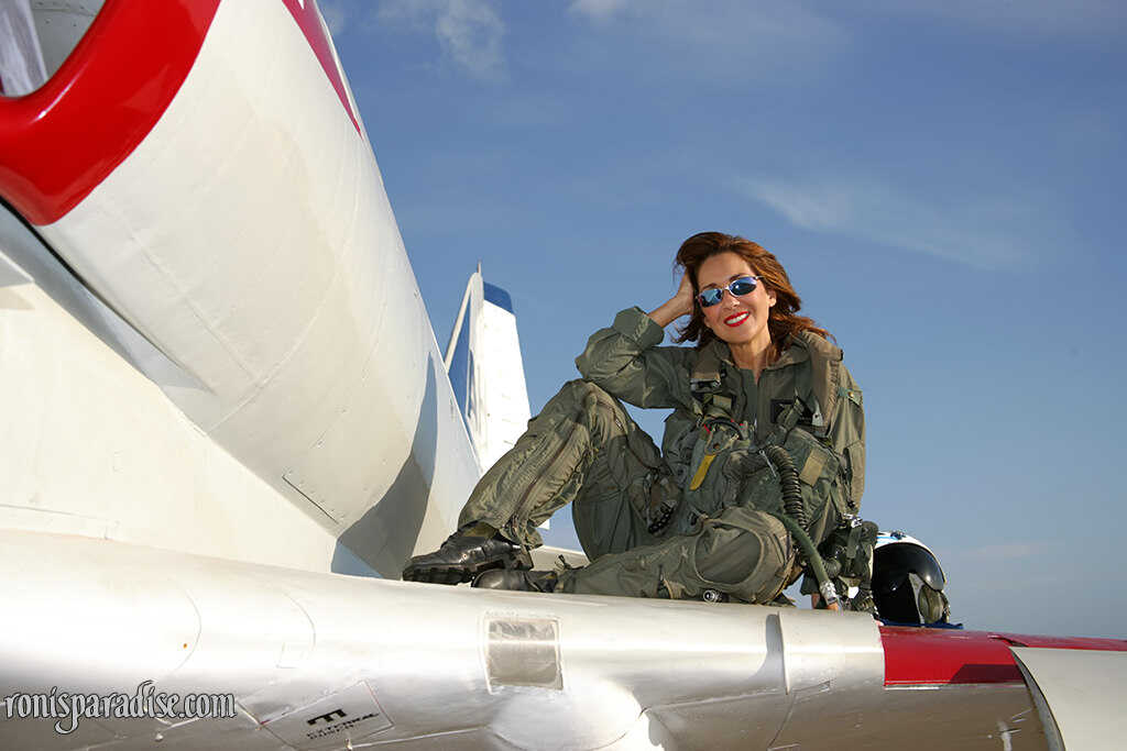 Pantyhose and Pussy: Roni Ford's Sizzling Strip Tease from Military Air Force Uniform - Roni Ford