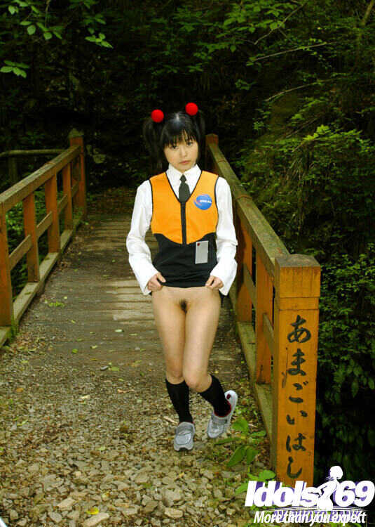 Smiley Asian Coed Reveals Tiny Titties and Bushy Bush- Exposing Her Tiny Asian Cunt Outdoors Kuramoto's Naughty Japan...