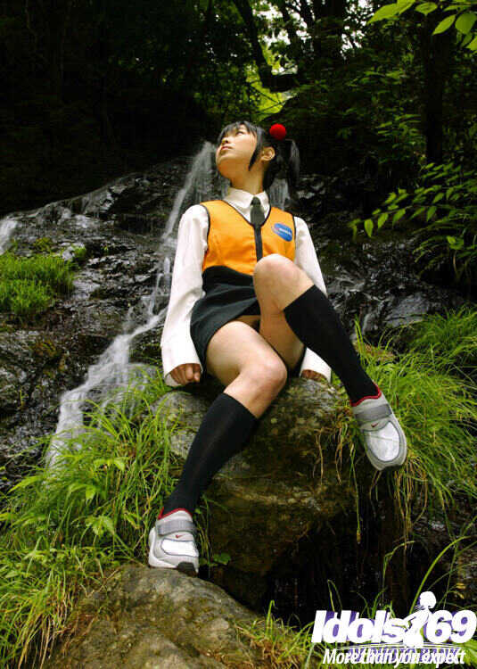 Smiley Asian Coed Reveals Tiny Titties and Bushy Bush- Exposing Her Tiny Asian Cunt Outdoors Kuramoto's Naughty Japan...