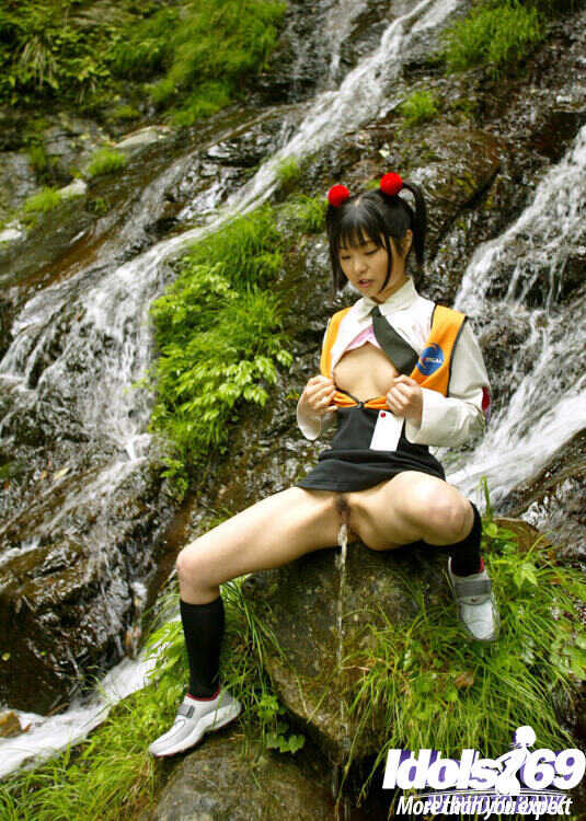 Smiley Asian Coed Reveals Tiny Titties and Bushy Bush- Exposing Her Tiny Asian Cunt Outdoors Kuramoto's Naughty Japan...