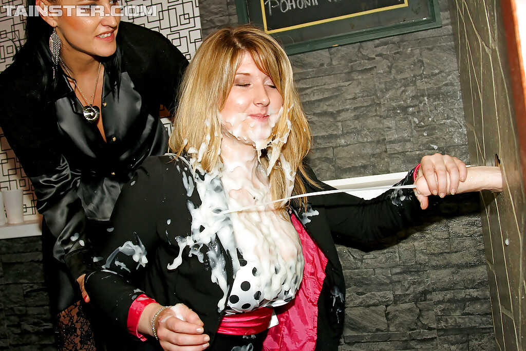 Fully dressed amateurs get soaked in fake cock juice during their first time - 