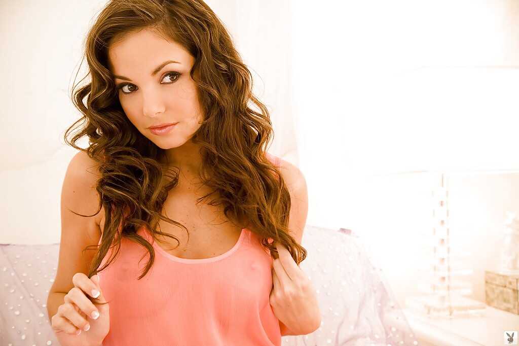 Hillary Fisher's Big Tits Exposed on the Bed: An Amazing Nude Playtime for a Lovely Brunette Babe with Nipple Action ...
