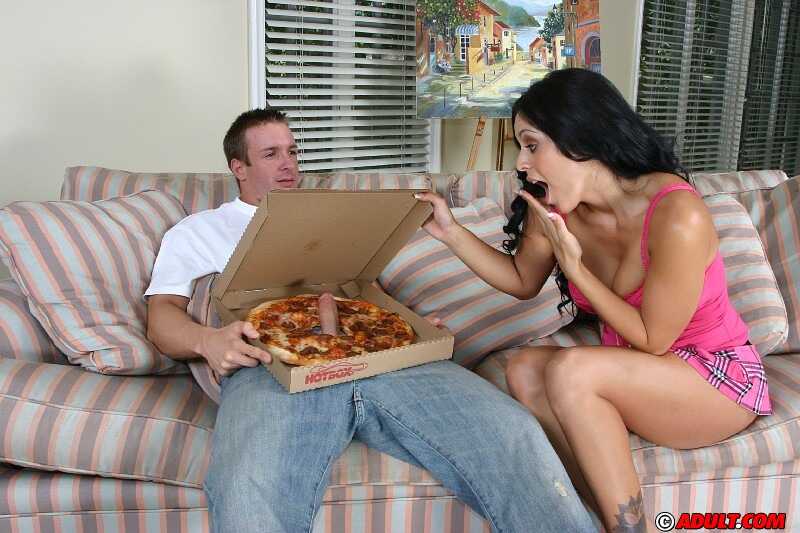 Stomach Full of Pizza and Jizz: Mikayla's Unforgettable Night with a Hung Pizza-Lad - Mikayla