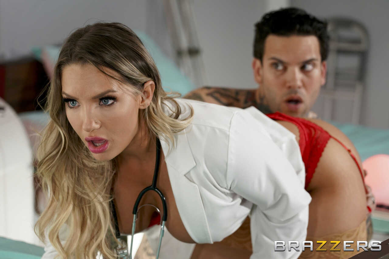 Naughty MILF Nurse Cali Carter Gets Her Asshole Stuffed by a Tattooed Stud in Sexy Lingerie - Cali Carter, Small Hands