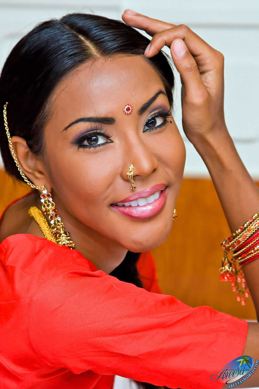 Hot Indian slut Areeya exposing her sexy tits & big shemale cock while riding a tiny Thai ladyboy's dick - Areeya