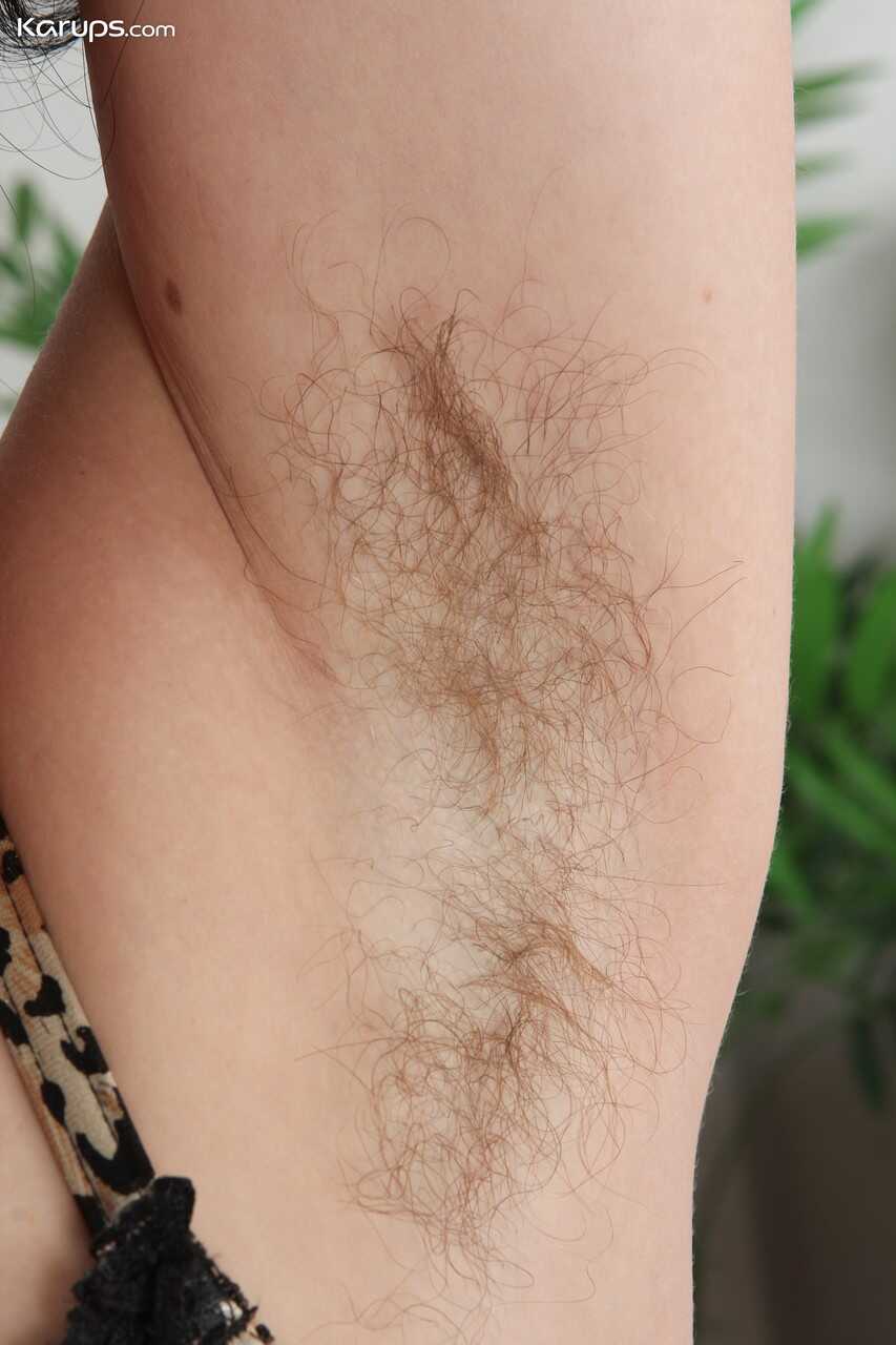 Amateur housewife Rosetta's hairy armpits and muff get fucked in the bathroom - Rosetta