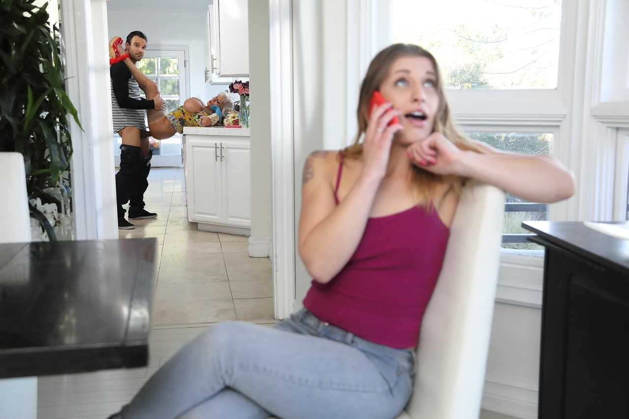Sally D'Angelo's Silicone Juggs Overflow with Creampie as She Fucks her Stepdaughter's Boyfriend Alex Legen...