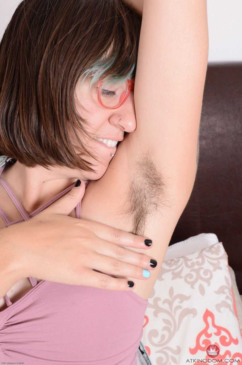 Amateur American Anika Darling reveals her hairy legs and twat in her bedroom Hairy Mature Spread - Anika Darling