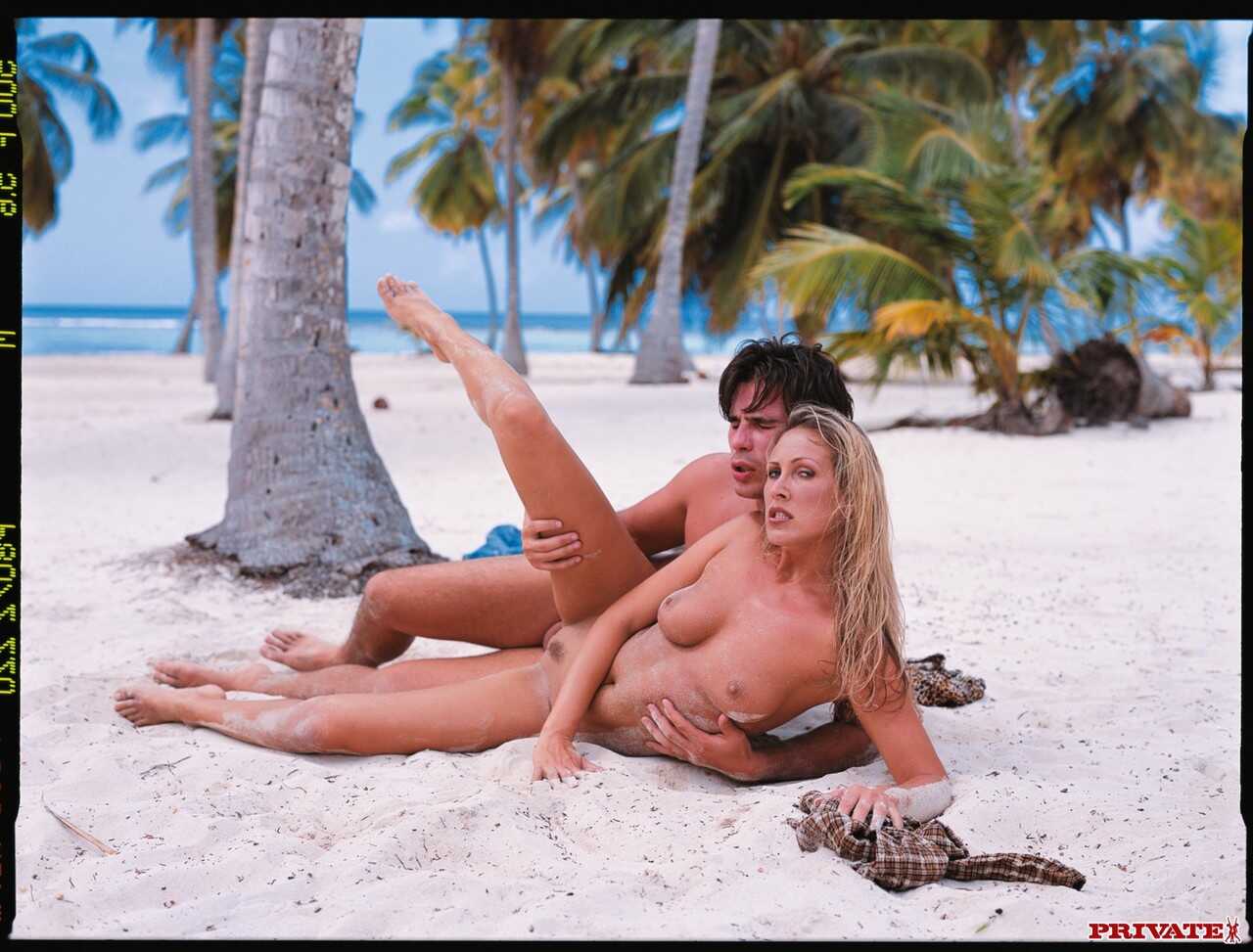 Mature Hungarian slut Mandy Bright fucks passionately on the sandy beach with her tall anal partner - Mandy Bright