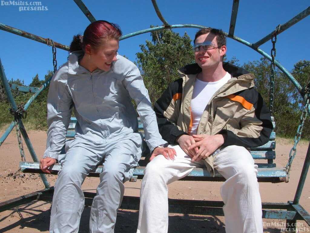 Redhead teen Anna gets her pussy eaten & fucked doggystyle on the beach with her tall boyfriend - Anna Lacey