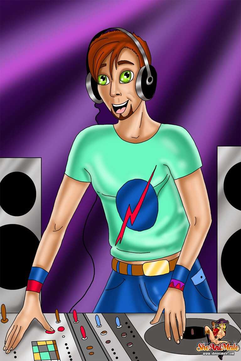 Cartoon Shemales Fuck The Ginger DJ And Cum All Over His Face In A Club! - 
