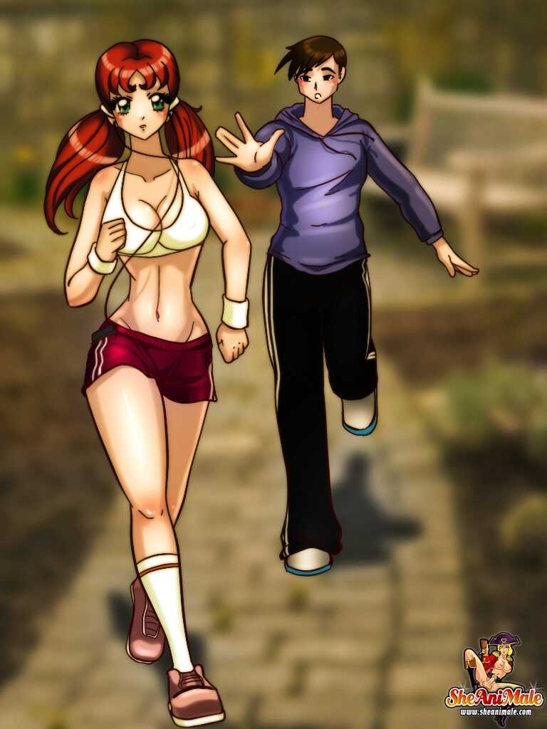 Outdoor Shemale Stud Fucks Cute Athlete Hentai Cartoon