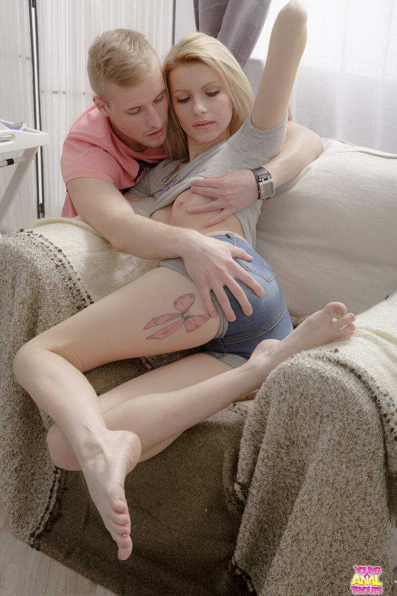 Kinky Man Creams His Hot Teen GF's July Ass after Kinky Anal Sex with Karina Grand - Karina Grand