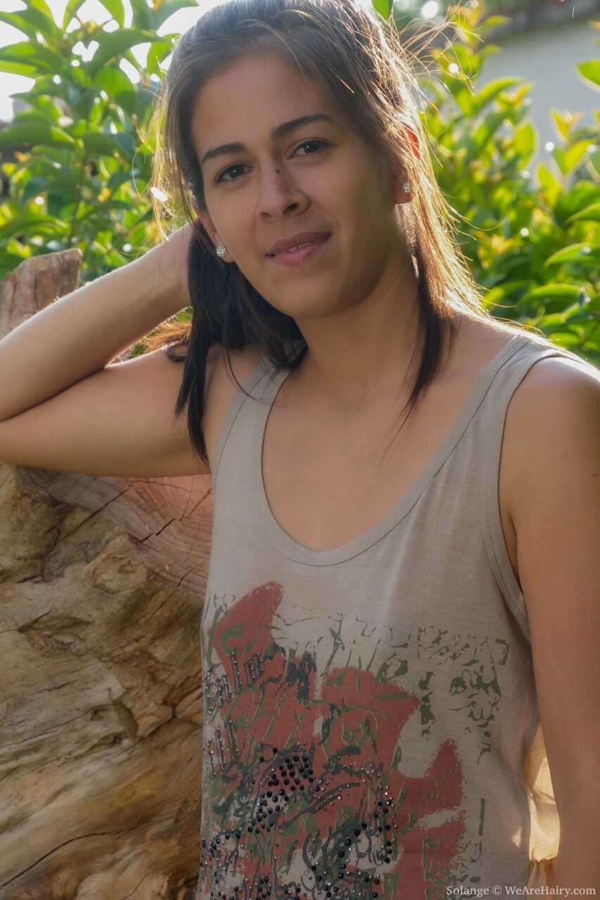 Solange's French Hairy Brunette Pussy Exposed in the Park for your Viewing Pleasure - Solange