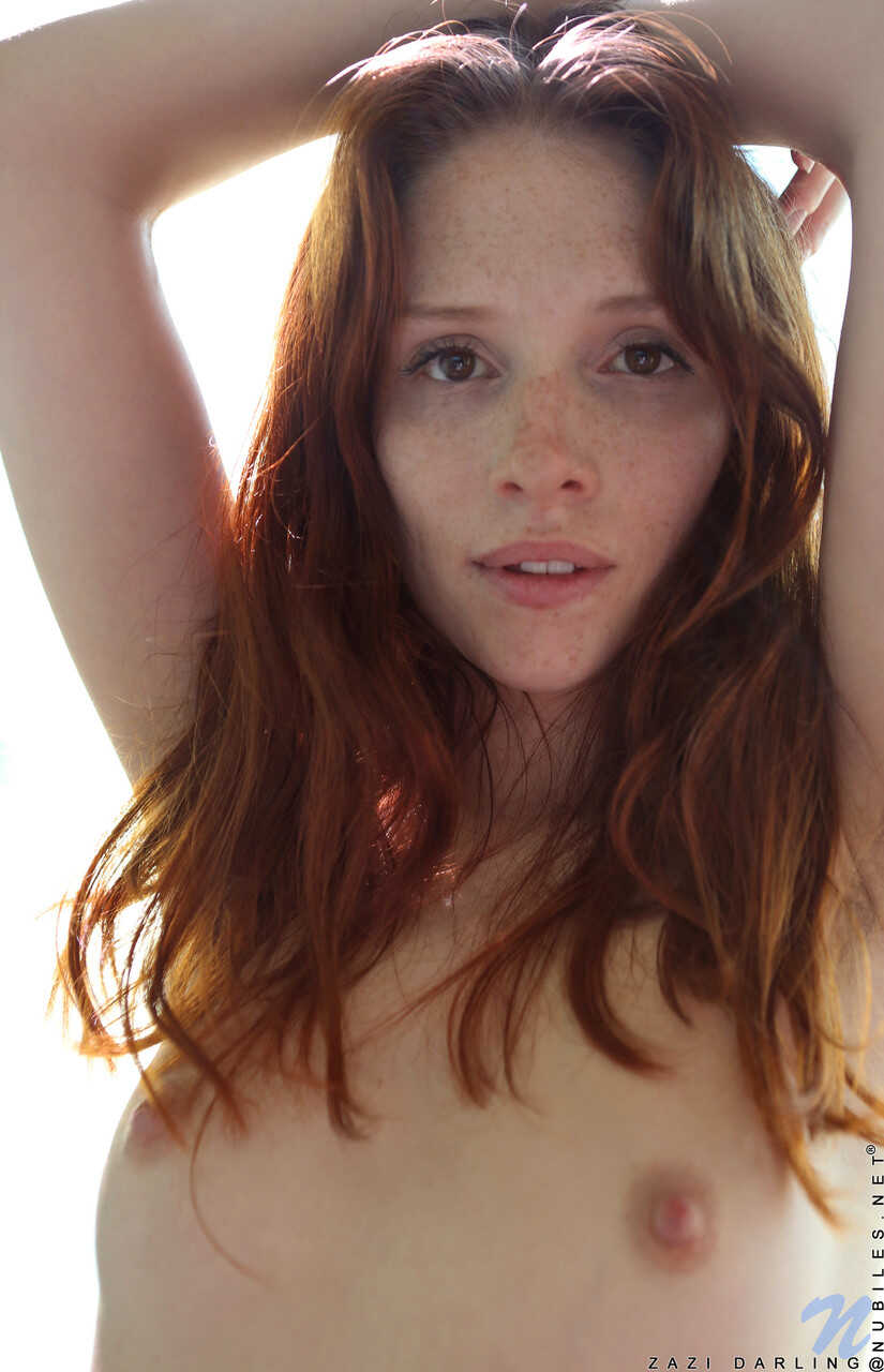 Window Pussy Play: Redhead Zazi Darling's Hairy Cunt Tease - Zazi Darling