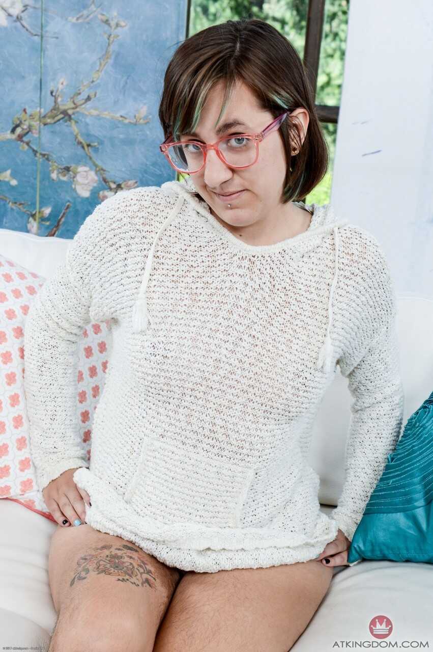 The Hairy Brunette Nerd Anika Darling Reveals her Furry Muff and Ass-Hole! - Anika Darling