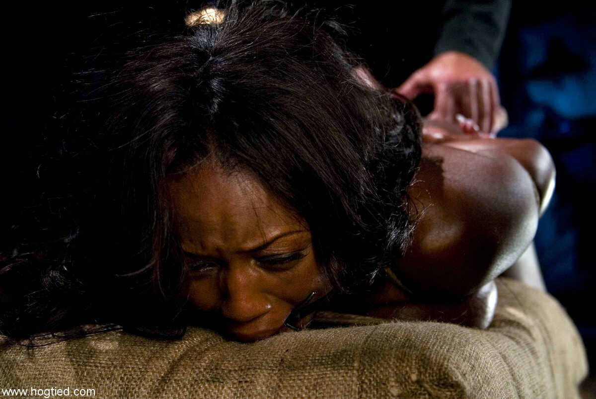 Busty ebony MILF Jada Fire gets tied up and fucked with a dildo while her big ass bounces up and down in bondage chains - ...