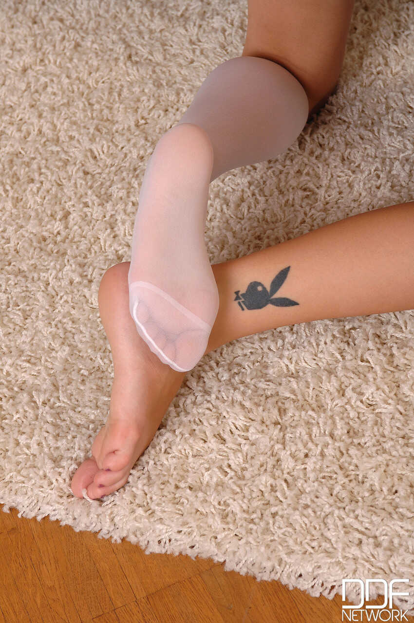 Sexy lesbians Brandy Smile and Michelle go toe-to-toe in a sensual foot worship session   Stripping socks off: Lesbian fee...