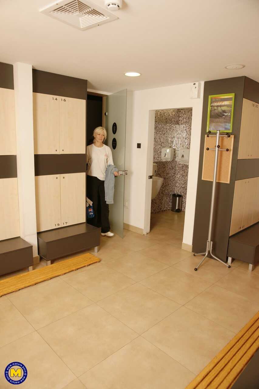 Mature amateurs shower naked at the spa and enjoy the sauna in their bikinis while indulging in lesbian pleasures with eac...