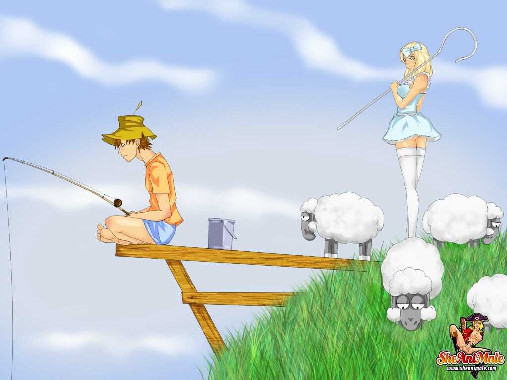 Anime Futa Blonde Fairy Drilling Fisherman's Hole on the Dock: A Shemale Cartoon Tale - 