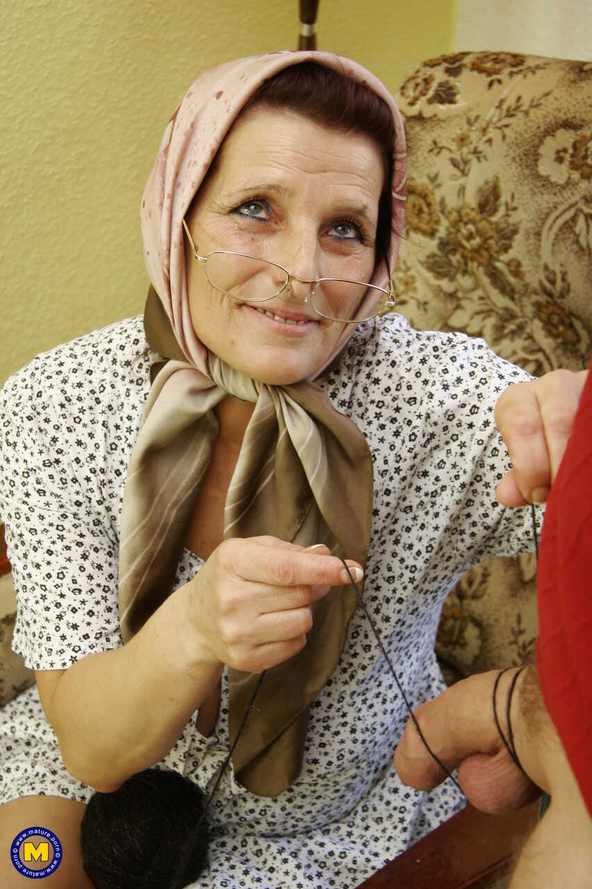 Granny Ginger's Euro Trip: A Hot MILF Rides Her Young Lover's Cock on a Sofa - 