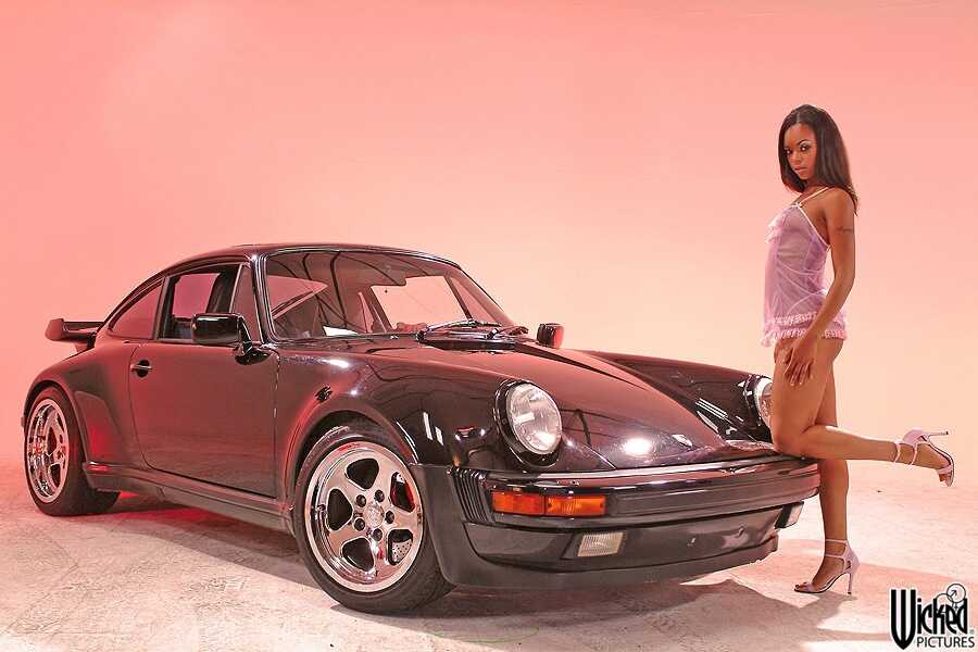 Ebony MILF Marie Luv Strips Off Her Purple Lingerie and Poses in the Porsche While Seth Dickens's Black Cock Hardens ...