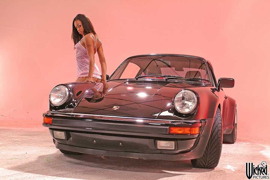 Ebony MILF Marie Luv Strips Off Her Purple Lingerie and Poses in the Porsche While Seth Dickens's Black Cock Hardens ...